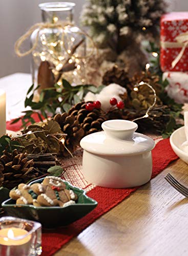 Sweese 317.101 Butter Crock Keeper With Water Line, French Butter Dish - Holds Up To 4Oz East And West Coast Butter - Perfect Spreadable - Porcelain, White #TOP1