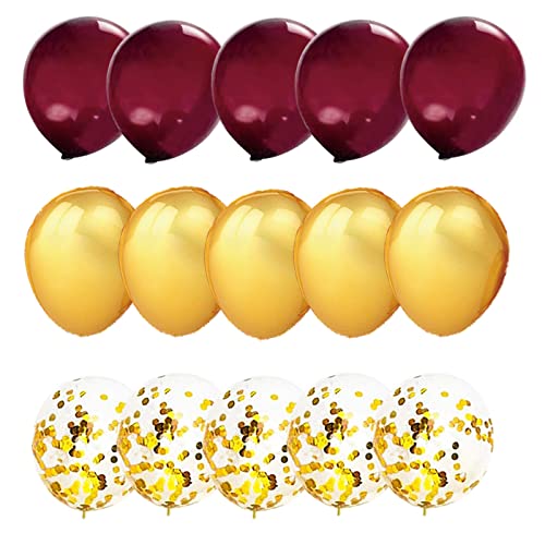 Image of Graduation Decorations Maroon Gold 2026 /Burgundy Gold Gaduation Party Decorations /Burgundy Gold Balloons FSU ASU /Burgundy Birthday Decor Fall /2 Sets Table Centerpiece Balloon Stand Kits (Pack of 3)