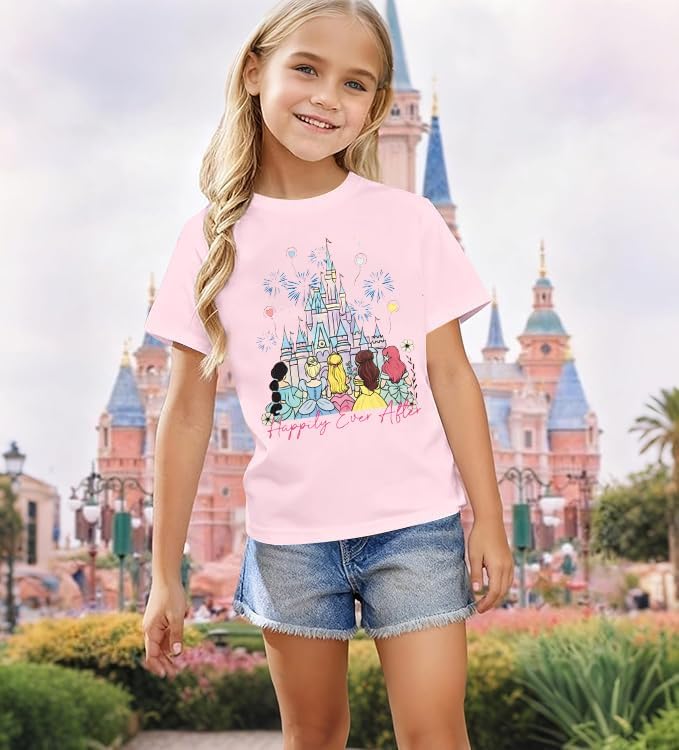 Magical Shirts for Girls Magic Kingdom Princess Tshirt Cute Castle T-Shirts Kids Toddler Holiday Trip Tee Tops - Image 3