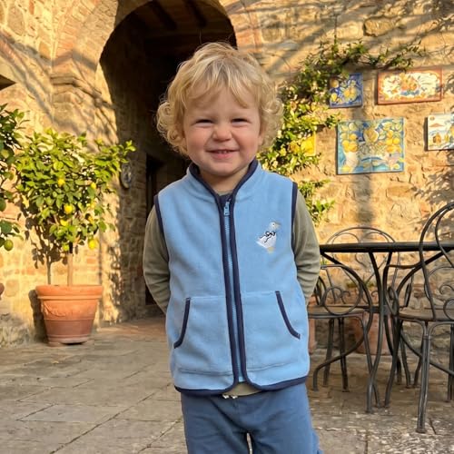 Image of Toddler Baby Boy Fleece Outerwear Vests Sleeveless Zipper Jacket Solid Color Vest Coat Spring Fall Winter Clothes