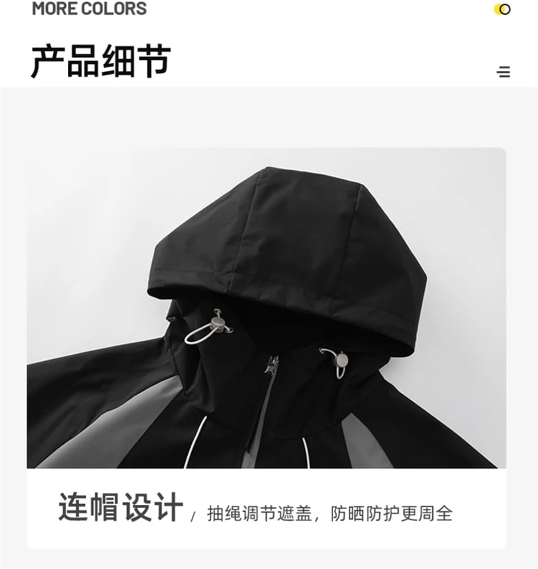 Men's Outdoor Travel Mountaineering Skiing Contrast Color Storm Jacket Waterproof Loose Jacket