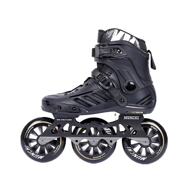 Patines en línea Ajustables para, 3 Ruedas Uso en Interiores y Exteriores, Patines en línea de para Adolescentes y Adultos con Ruedas, Patines de Rodillos para Principiantes(Size:Men 8.5/Women 9.5,Col
