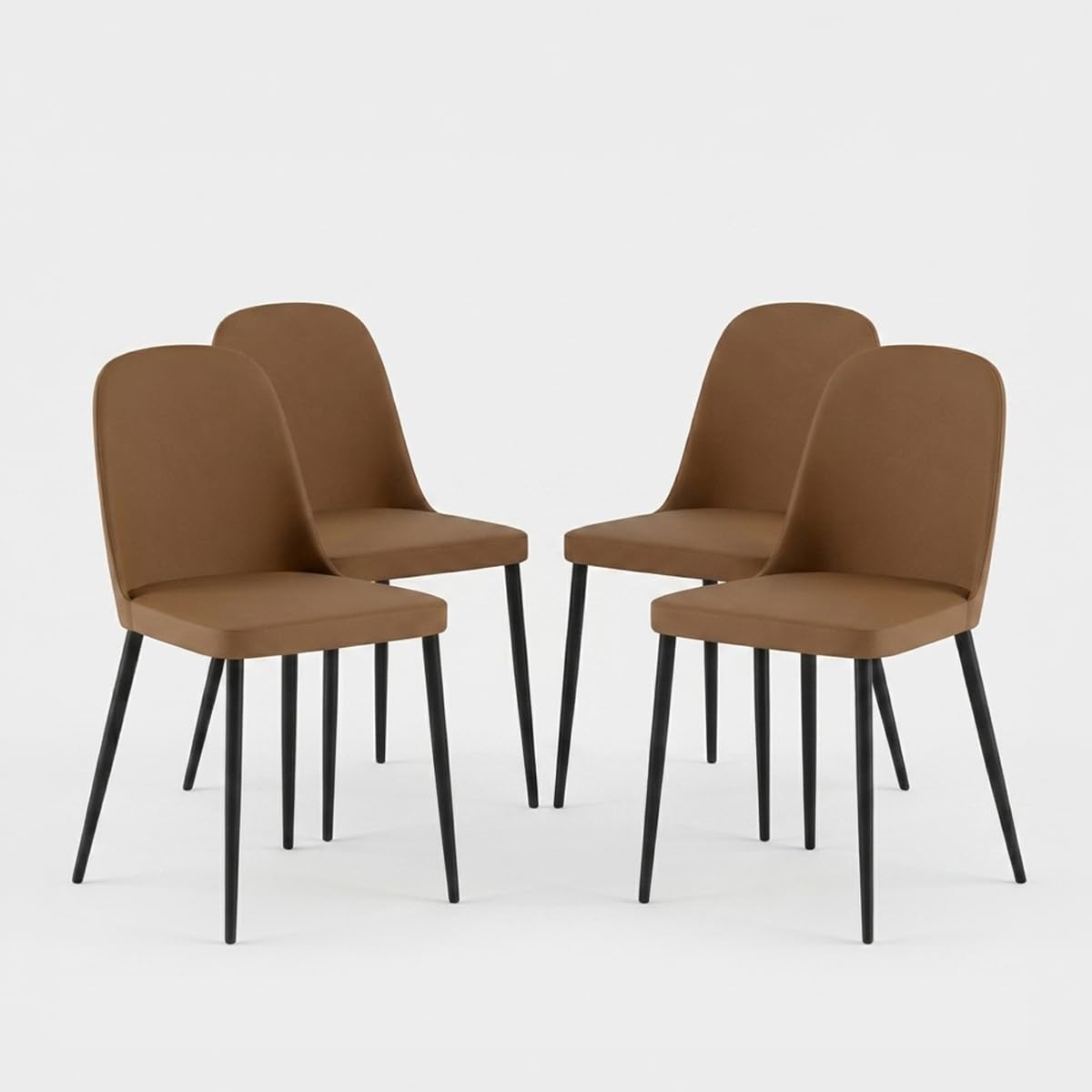Gaelia, Set di 4 Sedie en toucher doux (52 cm x 45 cm H. 85 cm)