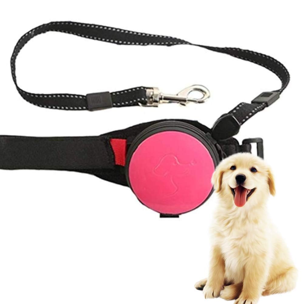 Comoce Men's Pink Retractable Dog Leash,10Ft Hands Free Extendable Puppy Running Leash,Auto Locking,Adjustable Waist Belt For Walking, Jogging, Travel For Medium And Large Dogs,Black,