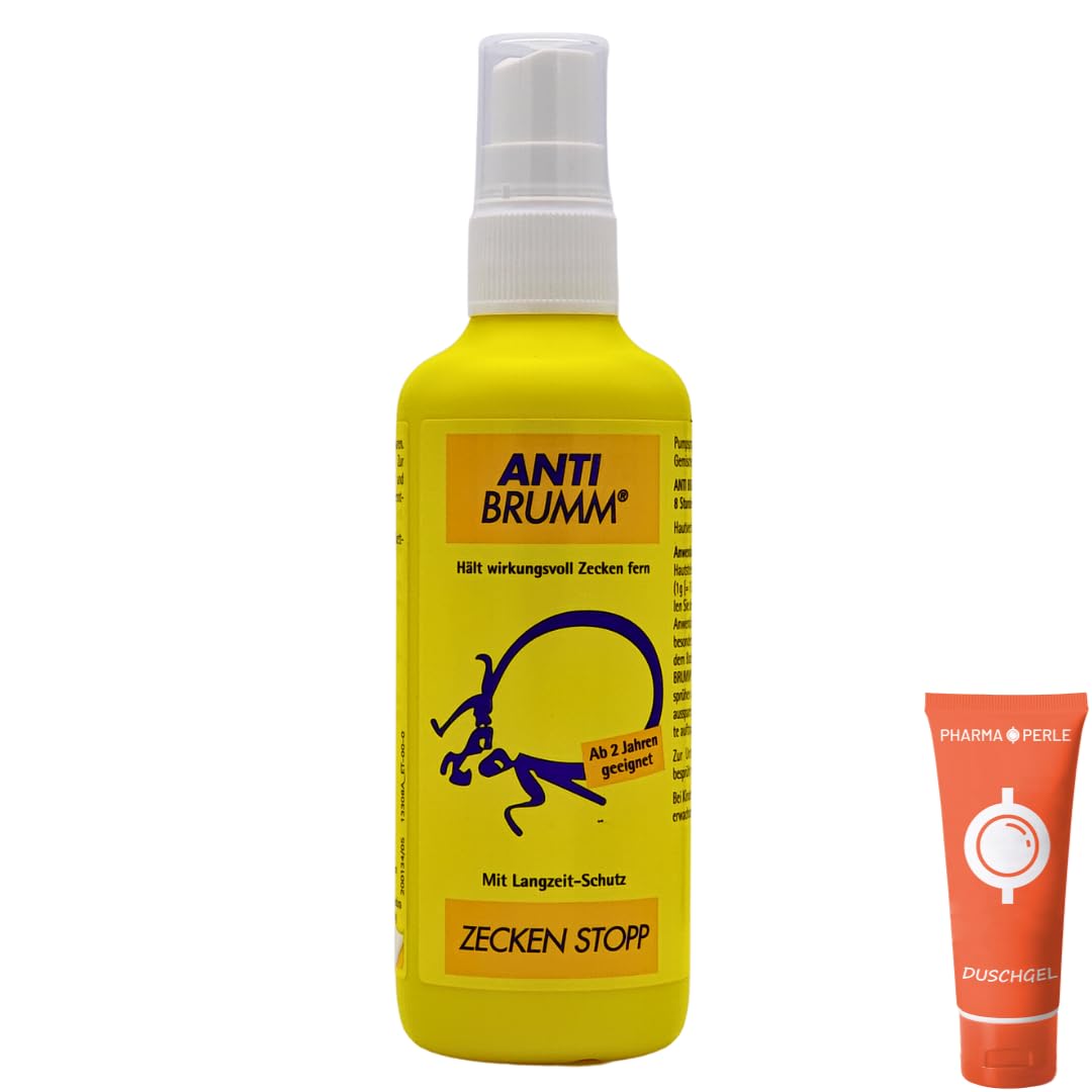 Anti Brumm Zecken Stopp Pumpspray 1x 150 ml I Schutz vor Zecken I Zeckenspray I Icaridin I Für Erwachsene und Kinder ab 2 Jahren I Insekten-Repellent I Spar-Set plus Pharma Perle give-away
