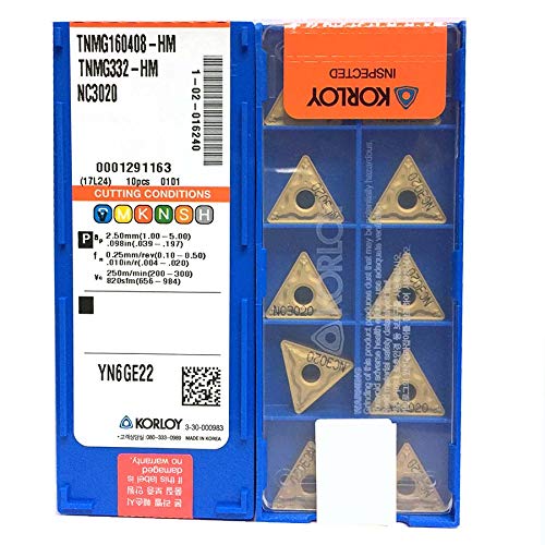 Carus Tool KORLOY TNMG160408-HM NC3020 Carbide Inserts CNC Tool 10Pcs/Box