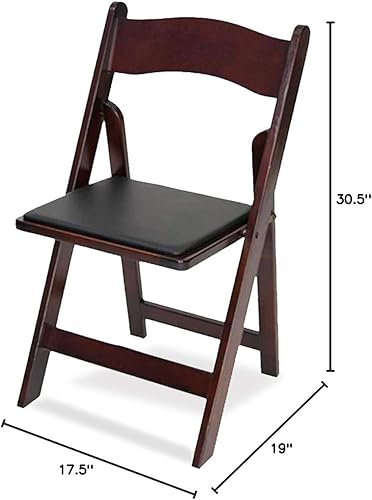 Miniatura 18 de EventStable Titan Series - Sillas plegables de madera para interiores y exteriores, color negro, con relleno de vinilo para bodas y eventos, paquete