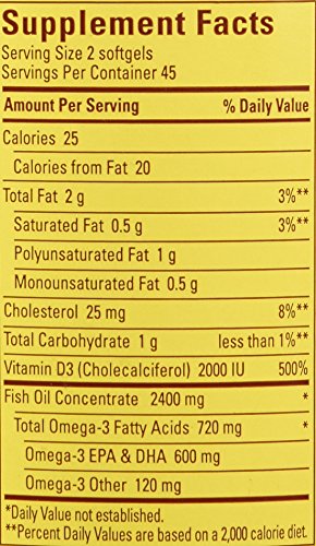 Nature Made Fish Oil 1,200 Mg + Vit D 1,000 Iu Softgels, 90 Ct #TOP2