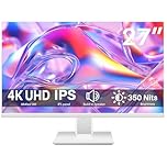 Thinlerian 27 Inch 4K UHD 3840 x 2160 Computer Monitor, IPS Display, Ultra-Thin Bezel, HDMI, DisplayPort, VESA, Build-in Speakers, PC Monitor for Design, Work, Gaming, White