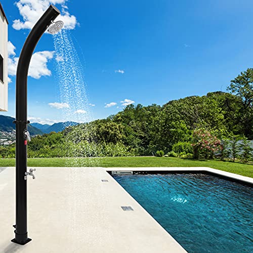 KANGXIN Ducha Solar, Ducha de Jardín Ducha Solar, Ducha Solar Piscina Exterior, Temperatura hasta 60° C (Negro,18L) Cover