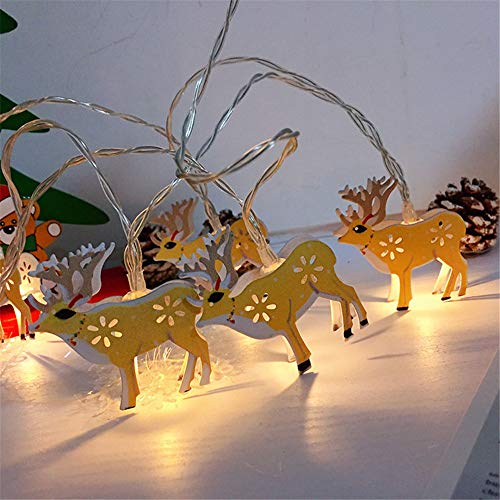 Guirlande lumineuse LED de Noël, ZZM, guirlande lumineuse de Noël, cloches, cerf, bonhomme de neige, bougie, vacances, sapin de Noël, lanterne blanche chaude avec boîte à piles