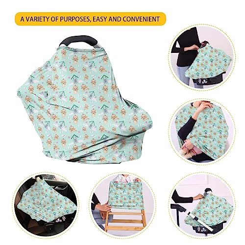 Image of Multi-Purpose Baby Car Seat Cover Stroller Canopy Covers Stretchy Soft Breastfeeding Shawl for Babies Car Seat Canopy Cover Modern Size