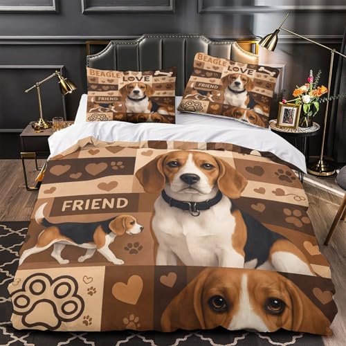 Housse de couette Beagle microfibre hypoallergénique anti-acarien King - 2