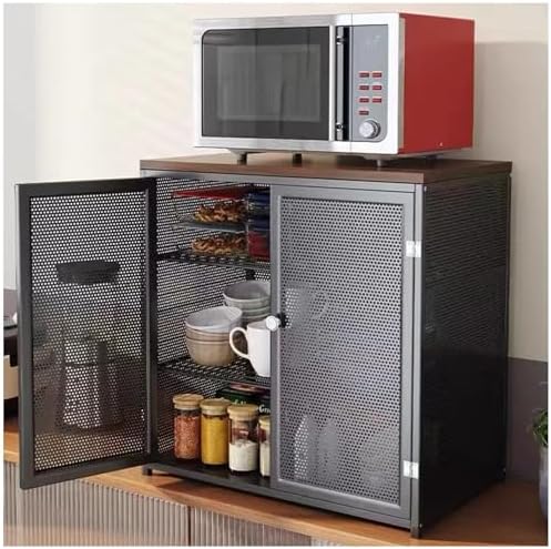 Kitchen Pantry Cabinet Countertop Storage Cabinet, Freestanding Utility Cupboard Dining Compact Shelving Sideboard, Multi Purpose Organizer Mini Cabinet for Spice Seasoning Bottles Dishes Bowls