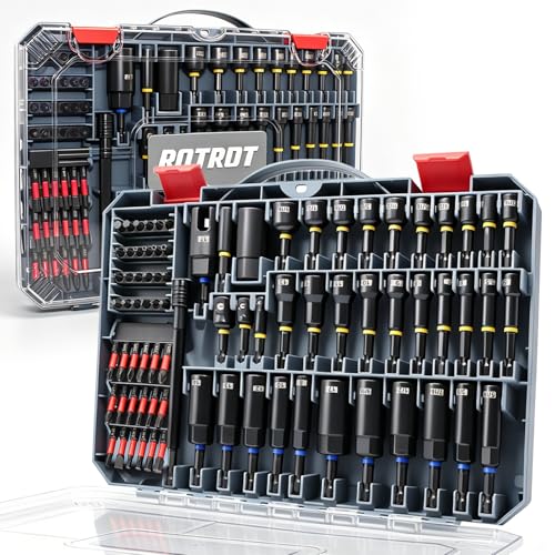 80-Piece Magnetic Impact Nut Driver Set SAE/Metric Nut Driver Set Socket Adapters Wing Nut Driver Bit Holder Universal Sockets Quick Release Extension Power Bits 1/4 Quick Change