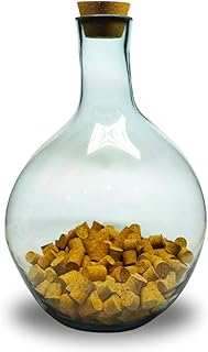 Garrafao de vidro porta rolhas 15 litros redondo decorativo