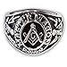 Produktbild Fly Style Freimaurer Templer Ring 316L Edelstahl Illuminati Siegelring Herren - Modell Master Mason, Ring Grösse:19.1 mm
