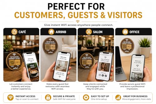 Etiqueta WiFi NFC sin suscripción TAPiTAG de PVC negro y dorado de fácil acceso 3