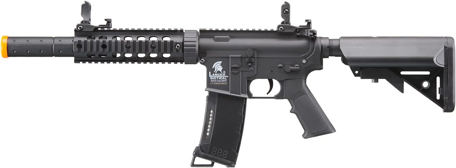 Lancer Tactical Gen 2 New Wave M4 SD Carbine Nylon Polymer Airsoft AEG Gun w/High Speed MidCap Magazine, Battery, Charger & 1000 Rounds BBS Included