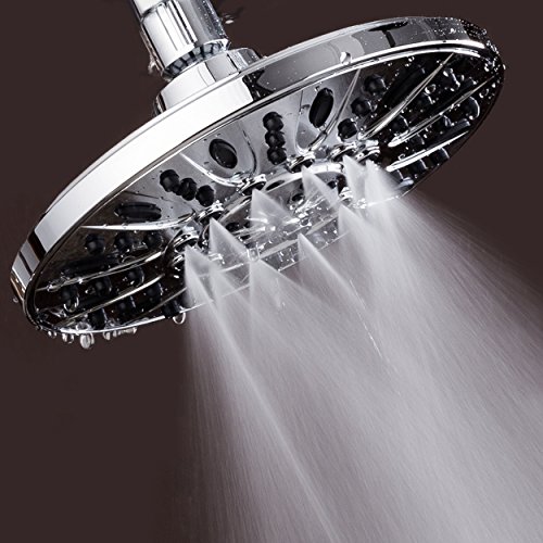 AquaDance Chrome High Pressure 6-Setting, 7" Rainfall Shower Head – Tested to Meet US Quality Standards, Angle-Adjustable, with Tool-Free Installation Finish – 1.8 GPM by AquaDance - Image 4
