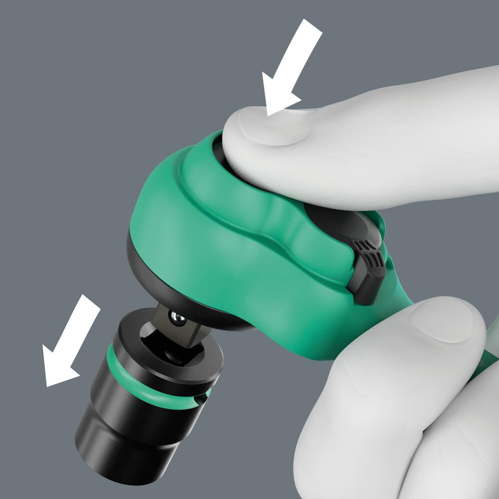 Wera 8010 A Carraca Zyklop Comfort, con palanca de conmutación, con arrastre de 1/4", 1/4" x 144 mm