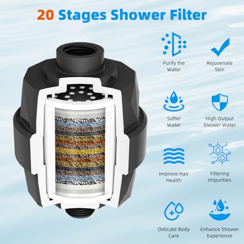 Filtre de douche pour eau dure éliminant la peau sèche et irritation chlore - 3