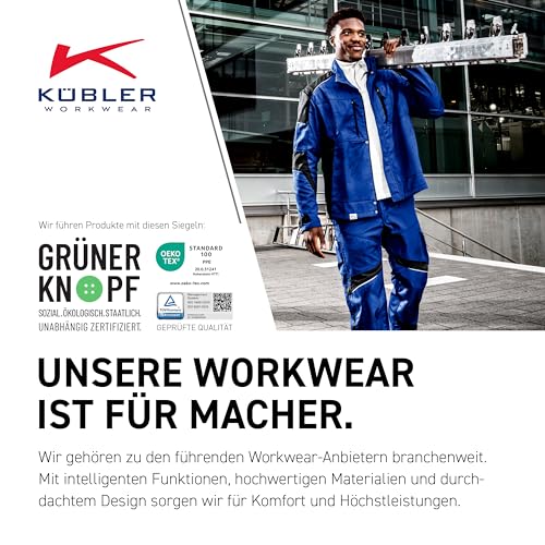 KÜBLER Workwear KÜBLER ACTIVIQ Arbeitshose anthrazit, Größe 52, Herren-Arbeitshose aus Mischgewebe, leichte Arbeitshose