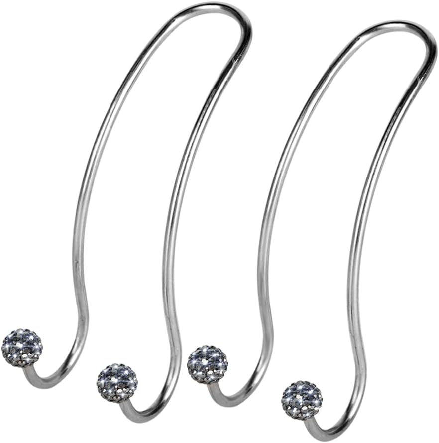 OTOSTAR Auto Hooks, 2 Pack Bling Car Hangers Organizer Durable Back Seat Headrest Hooks Universal for Vehicle SUV Truck with Car Bling Ring Emblem Sticker (Grey)