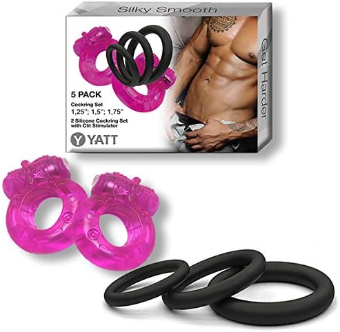 Yatt 3 Black + 2 Pink (Set of 5 PCS) Silicone Exercise Bands – Rings