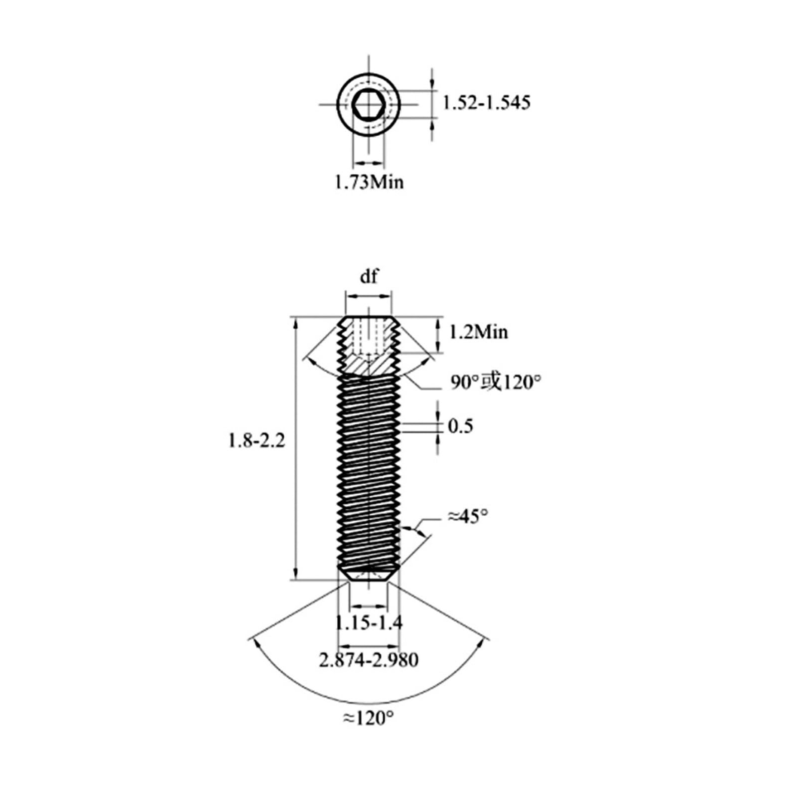 Tornillos de fijación hexagonales de cabeza ciega, Tornillo de fijación hexagonal con punta plana, cabeza Allen M1.6 a M16, 2-70 mm, acero inoxidable 304, paquete de 10(60mm,M12)