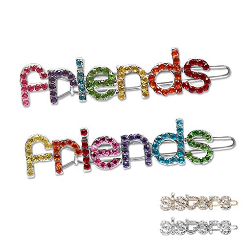 CHARM IT! Hair Barrettes for Girls - Rhinestone Friends Barrettes Set