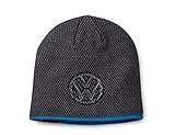 vw t cross occasion Farbe: dunkelgrau / blau Volkswagen 33D084303A Mütze Beanie Dunkelgrau/Blau, Unisex