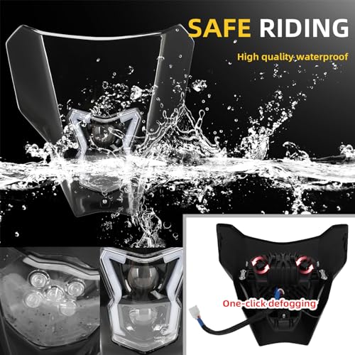 Image of Dirt Bike Headlight,Motorcycle Head Light Universal for CRF450R CRF450L CRF450RX CRF250L CRF250L RALLY CRF300L CRF300L RALLY CRF250R CRF250F Black
