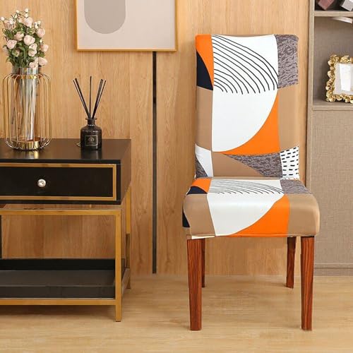 Image of P-PLUS INTERNATIONAL Dining Room Chair Covers Stretch Parsons Chair Slipcover Dining Chair Cover Stretch Dining Chair Cover Kitchen Parsons Chair Slipcovers Removable Seat Protector (Set of 2)