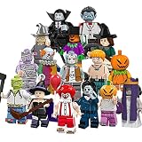 HQSGDMN 16 Stück Minifiguren Adventskalender Sammlung Figurenset Serie Benutzerdefinierte Minifigur zum Sammeln Kompatibel mit Lego Halloween Horror Minifigur Kombinationsserie Geschenk für Kinder