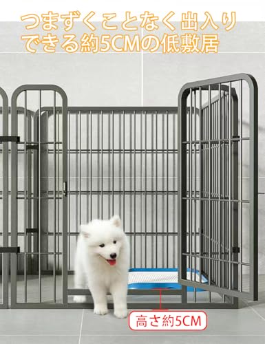 JHJXIN ペットサークル 室内 犬 ゲージ 小型犬 ペットゲージ 中型犬 ペットサークル 室内 犬 サークル ペットフェンス ペットケージ 犬 ゲージ 小型犬および中型犬用 スチール製 室内外兼用 DIY 接続式 簡単組み立て 工具不要 犬 黒 120cm*60cm*60cm の商品画像 4