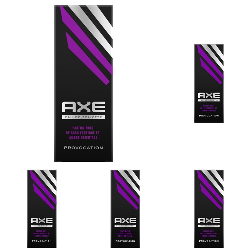 AXE - Eau de Toilette Provocation – Wirksamkeit und Frische 24 Stunden – verführerischer Duft mit exotischen Kokos- und orientalischen Amber – 100 ml (Packung mit 5)