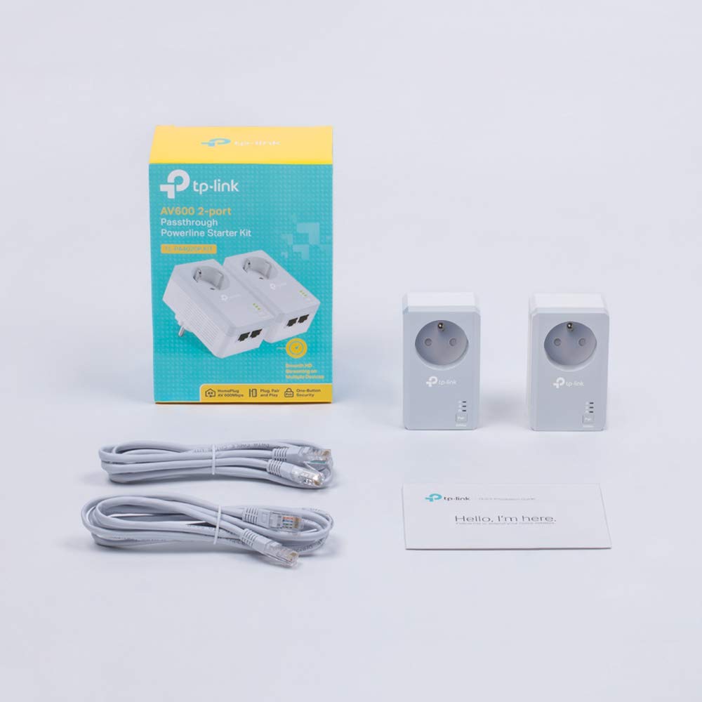 TP-Link TL-PA4025P KIT CPL 600 Mbps avec Prise Intégrée et Ports Ethernet, Kit de 2, Compatible avec Tous Les Anciens Modèles et Toutes Les Box Internet
