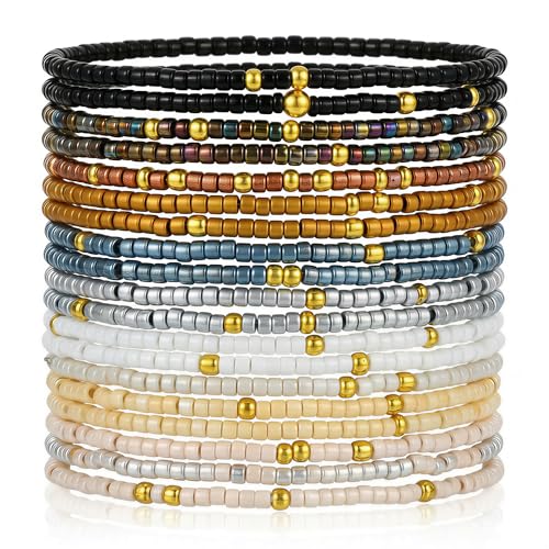 Bracelets d'amitié colorés bohème en perles Heishi pour femme