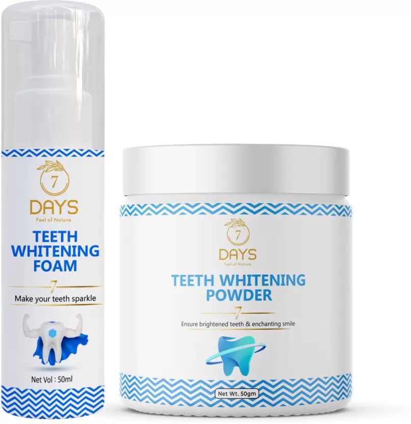7 DAYS Teeth Whitening Magic Powder & Foam (Spearmint, 50 gm Each) Combo Pack (B0CXTHZ7VM) Amazon Price History, Amazon Price Tracker