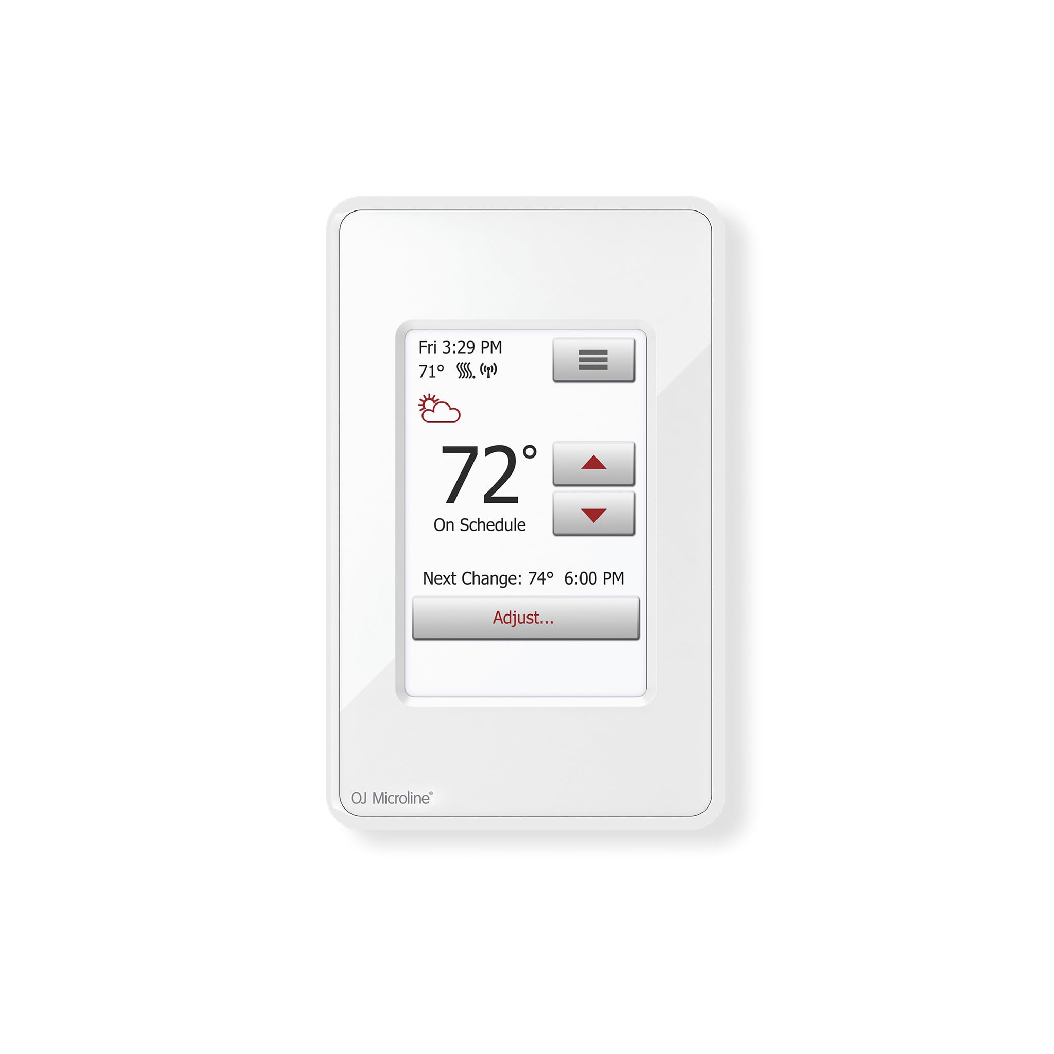OJ Microline Thermostat with Built-in GFCI UWG4-4999. WiFi Touch Screen Programmable Thermostat for Electric Radiant Floor Heating System, Dual Sensing and Dual Voltage Capabilities, Plus Floor Sensor