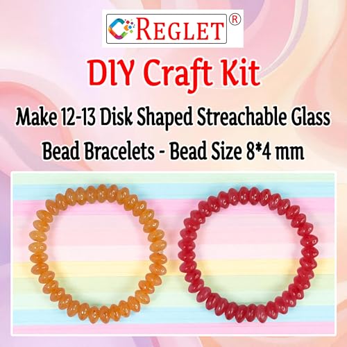 Image of 480 Pcs Disk Shaped Glass Beads for Jewellery Making Kit - Glass Beads for Bracelet Making Kit - Bead Craft - 8 * 4mm
