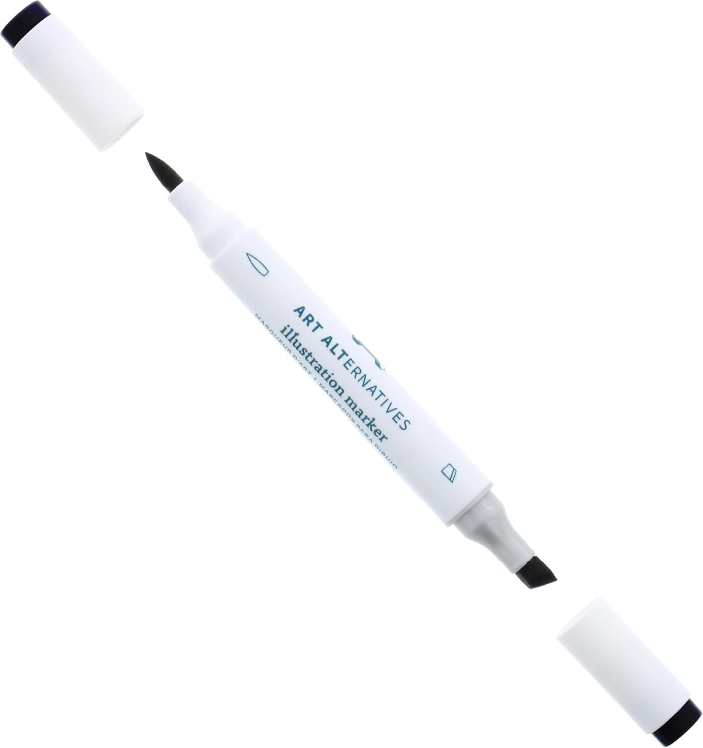 Art Alternatives Illustration Marker, Black N10 - Dual Tip Brush + Chisel - Alcohol Marker - Illustration, drawing, manga, coloring