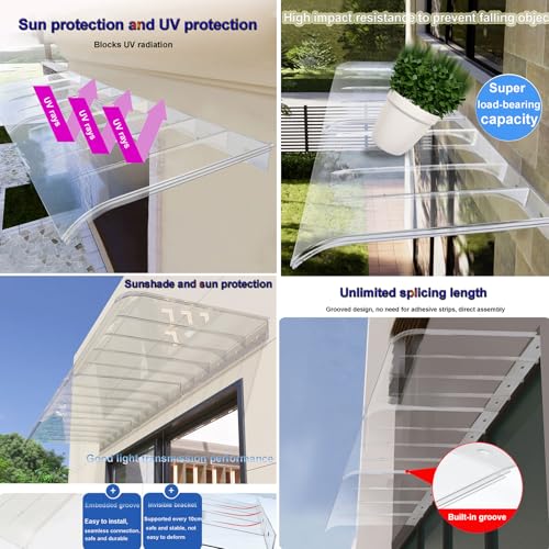 Toldo para puerta delantera y trasera de estilo esmerilado para ventanas 3