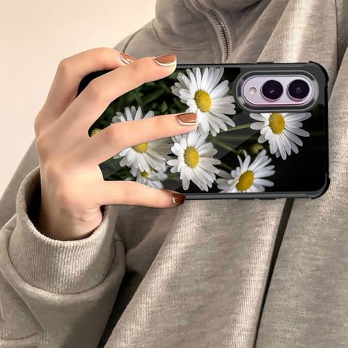 JHYYTUJTYP for Galaxy S25 Edge Case,Tire Texture Non-Slip Soft TPU Hard Back Shockproof Anti-Scratch Protective Case for Samsung Galaxy S25 Edge 6.7 inch 2025,Cute Daisy Flower Pattern - image 7