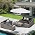 JOIVI 12 Pieces Outdoor Patio Furniture Set, Rattan Patio Sectional Sofa Conversation Set with Coffee Table, PE Wicker L-Shaped Sofa Set with Cushions for Garden, Backyard, Deck, Gray