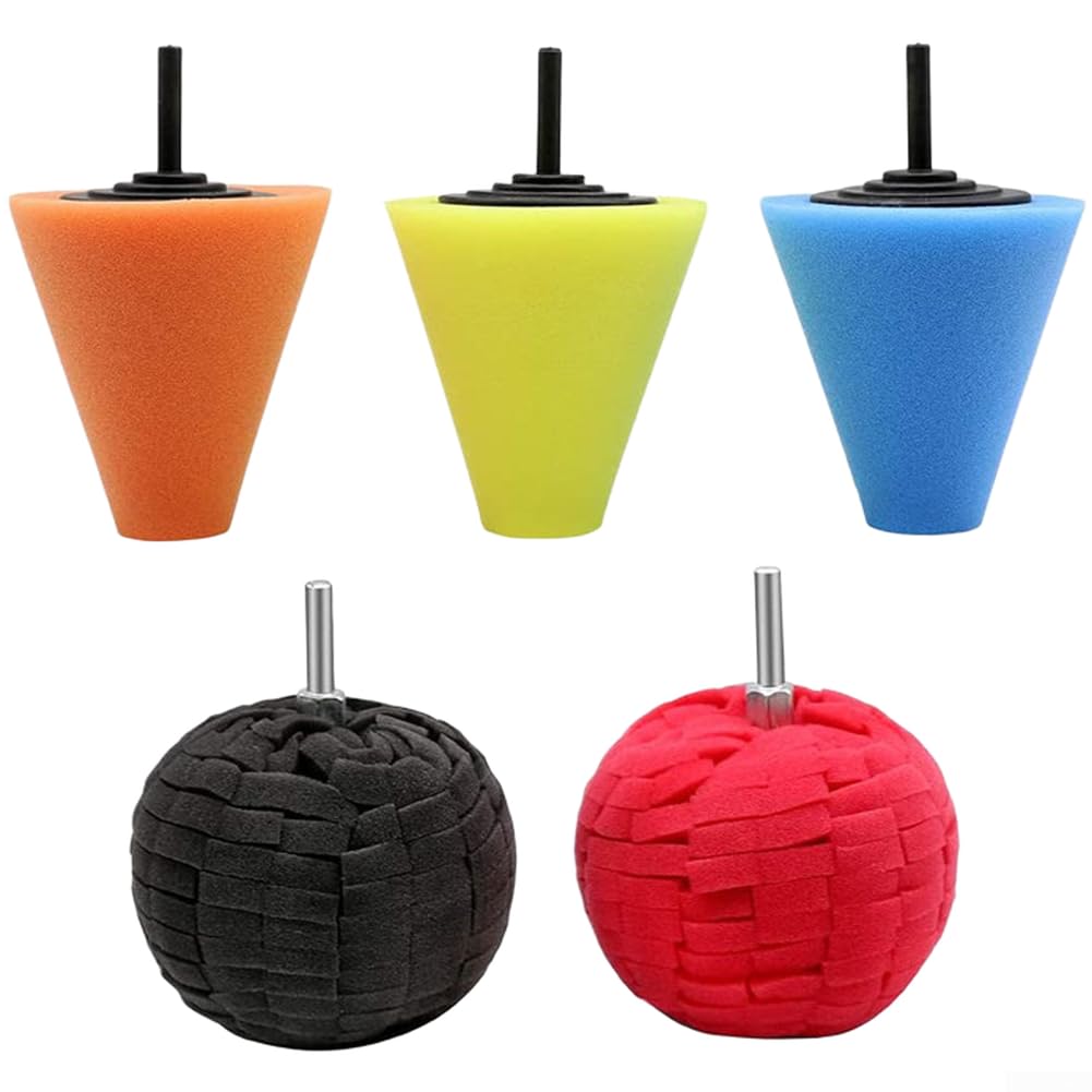 Esponjas Cónicas Pulido Coche Taladro para ruedas Rejillas Esponjas(5PCS)