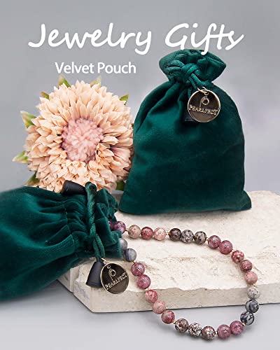 Pearlfect Natural Stone Gemstone Beaded Strand Necklace For Women Girls,Crystal/Crystals Beads And Healing Stones Bead Chokers Jewelry Gift,Fashion Classic Handmade Knotted (20 Inch, Plum) #TOP5