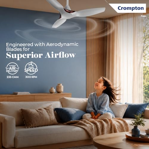 Image of Crompton New SilentPro Enso Senze 1200mm iOT BLDC Ceiling Fan | Premium Design | Wi-Fi, Bluetooth & Remote | Alexa & Ok Google |2x Low Noise |~50% Energy Savings | 4 Year Brand Warranty | Silk White
