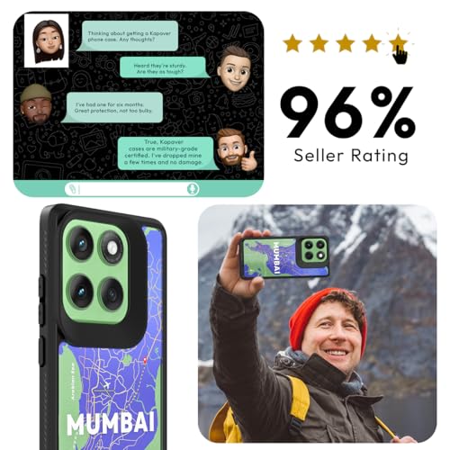 Image of KAPAVER GPS Edition Back Cover Case Compatible with Motorola Edge 60 (PC + TPU) (Mumbai-Black)